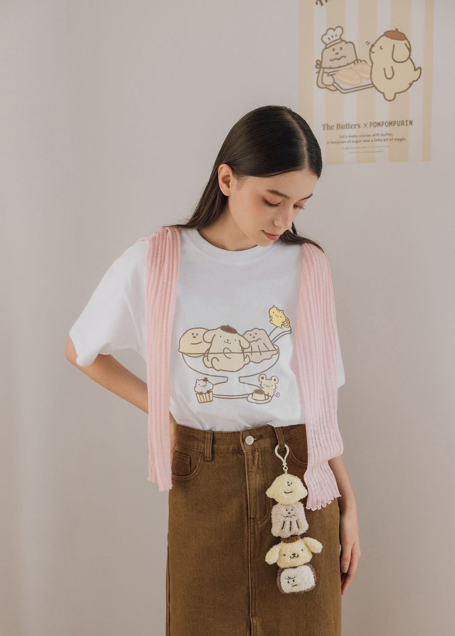 【The Butters x Pompompurin】Classic Best Friends Plush Charm Keychain