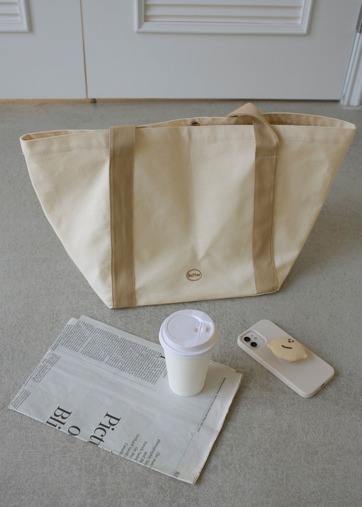 Butter Summer Boat-Shaped Large Tote Bag