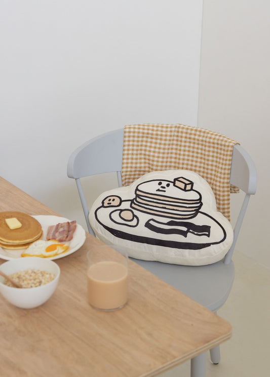 Butter Checkered Breakfast Series Pillow