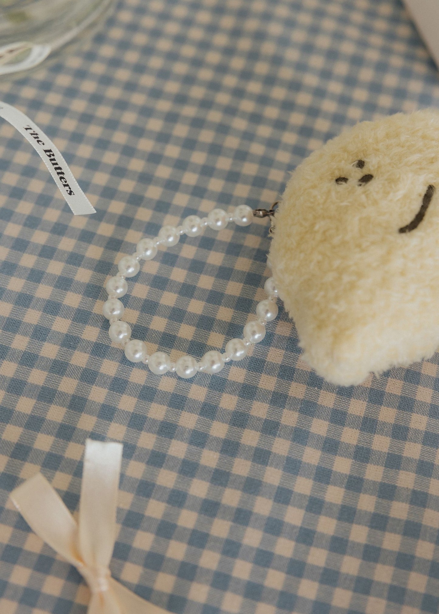 Fluffy Plush Pearl Chain Keychain